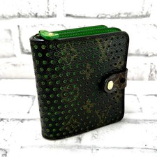 LOUIS VUITTON Monogram Perforated Compact Zip Wallet M95218 Veil Green