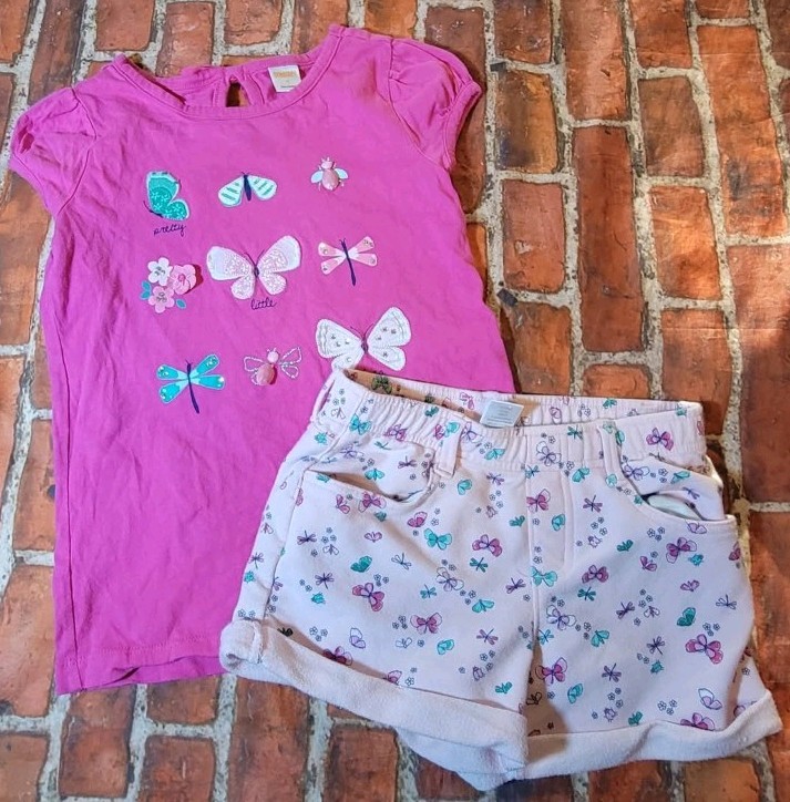 Gymboree  /outlet Girls Butterfly Summer Set Sz 7 Outfit Island Hopper