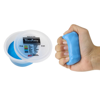 CanDo TheraPutty Plus Anti Microbial Hand Exercise Material Blue 2 oz