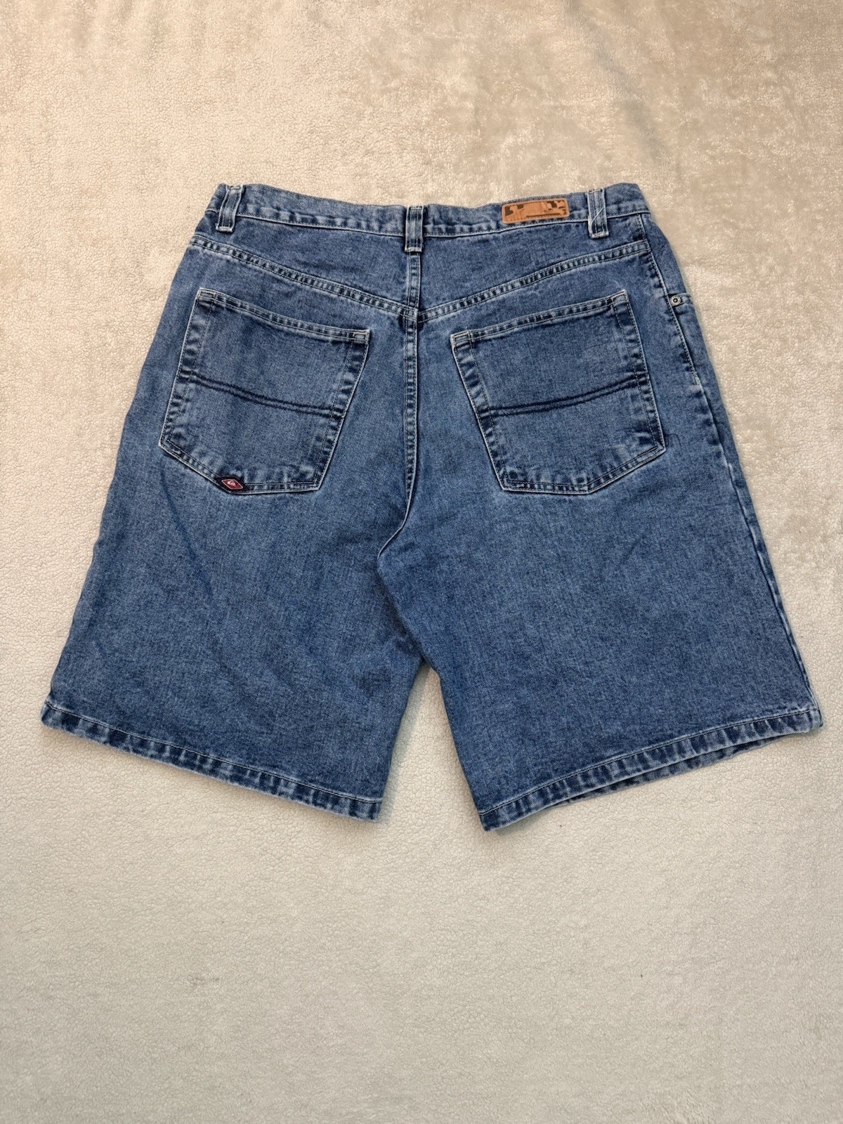 Y2k Quiksilver QuikJean Men's Blue Denim Bermuda Baggy Shorts Medium Wash