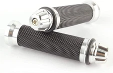 Silver 7/8" 1" Handlebar Hand Grips Rubber Gel For Honda Suzuki Kawasaki Yamaha