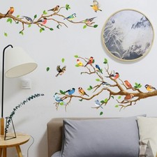 Ravissant autocollant arbre oiseau imperméable parfait pour bureau chambre enfa
