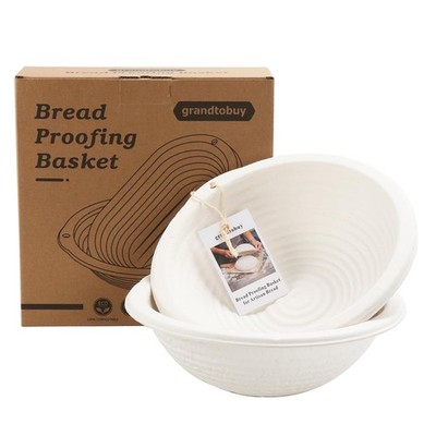 2 x 10-inch Pulp Round Sourdough Banneton Bread Proofing Basket with Linen