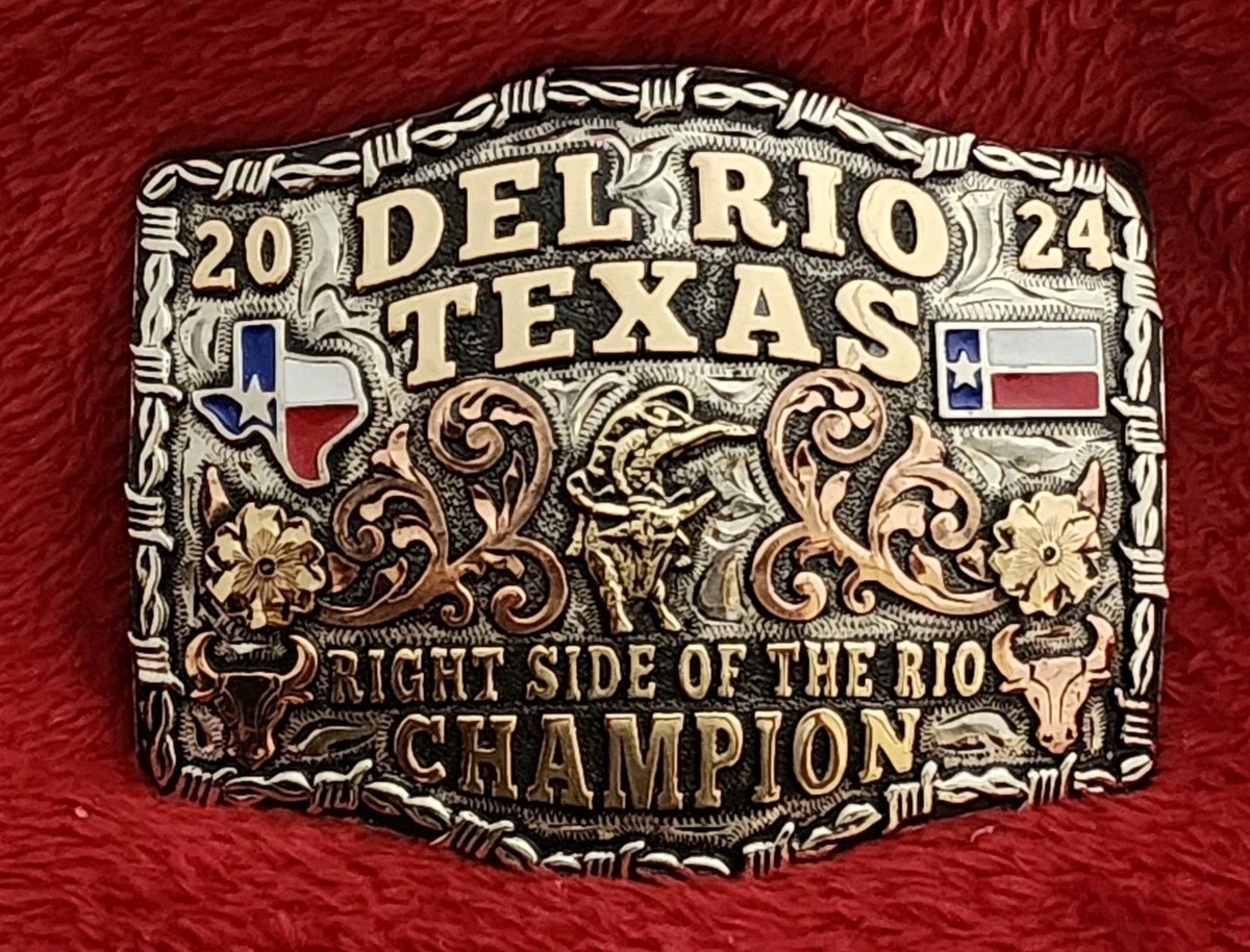 Bull Riding Rodeo Champion Trophy Buckle☆Del Rio Texas☆2024☆326