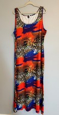 SHEIN CURVE WOMEN'S MAXI DRESS. SIZE: 3XL SLEEVELESS SCOOP NECK LEOPARD PRINT