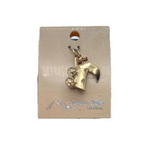 Charm, Sterling Silver, Covered Wagon Souvenir Estes Park Gold tone Jewelry