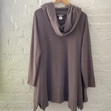 Soft Surroundings Top Womens Medium B'Call Cowl Neck Tunic Lagenlook Flowy Boho