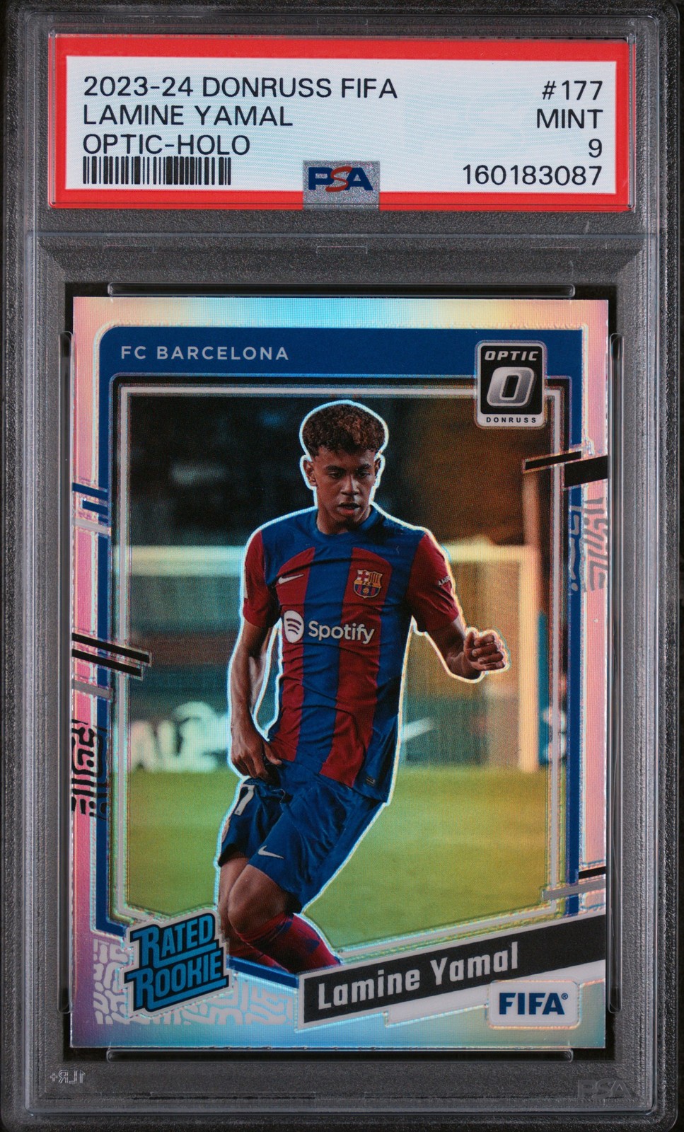 2023-24 PANINI DONRUSS FIFA OPTIC-HOLO #177 LAMINE YAMAL PSA 9