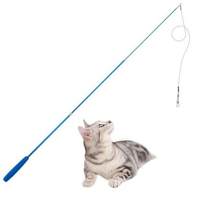 3-Section Retractable Cat Wand Teaser Toy Interactive Fishing Pole NEW