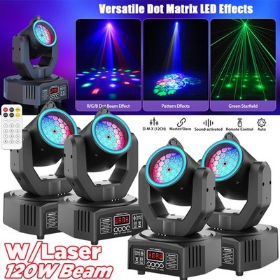 4stk LED Beam Strahl Moving Head Gobo Laser Bühnenlicht DMX Bar Disco Party Show
