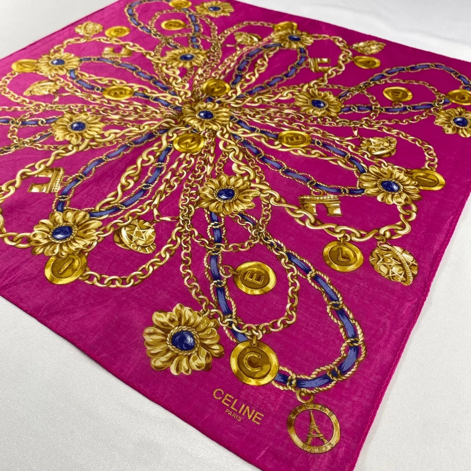 Pañuelo vintage Celine pañuelo pañuelo pañuelo cuadrado de bolsillo Foto 2 de 4