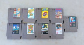 9 Original Nintendo Games NES Mario Bros 1 2 3 Metroid Excitebike Metroid Dr Lot
