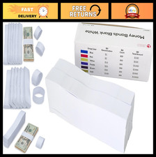 Self-Sealing Currency Straps Money Bands for Bill Wrappers - 1000 PCS Blank Whit