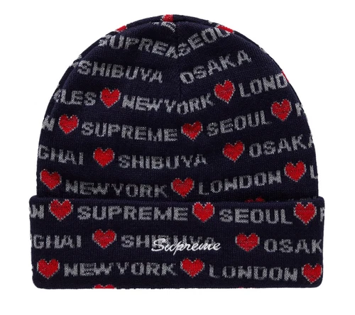 ? Bonnet Supreme Hearts Marine Neuf en main LIVRAISON GRATUITE ?