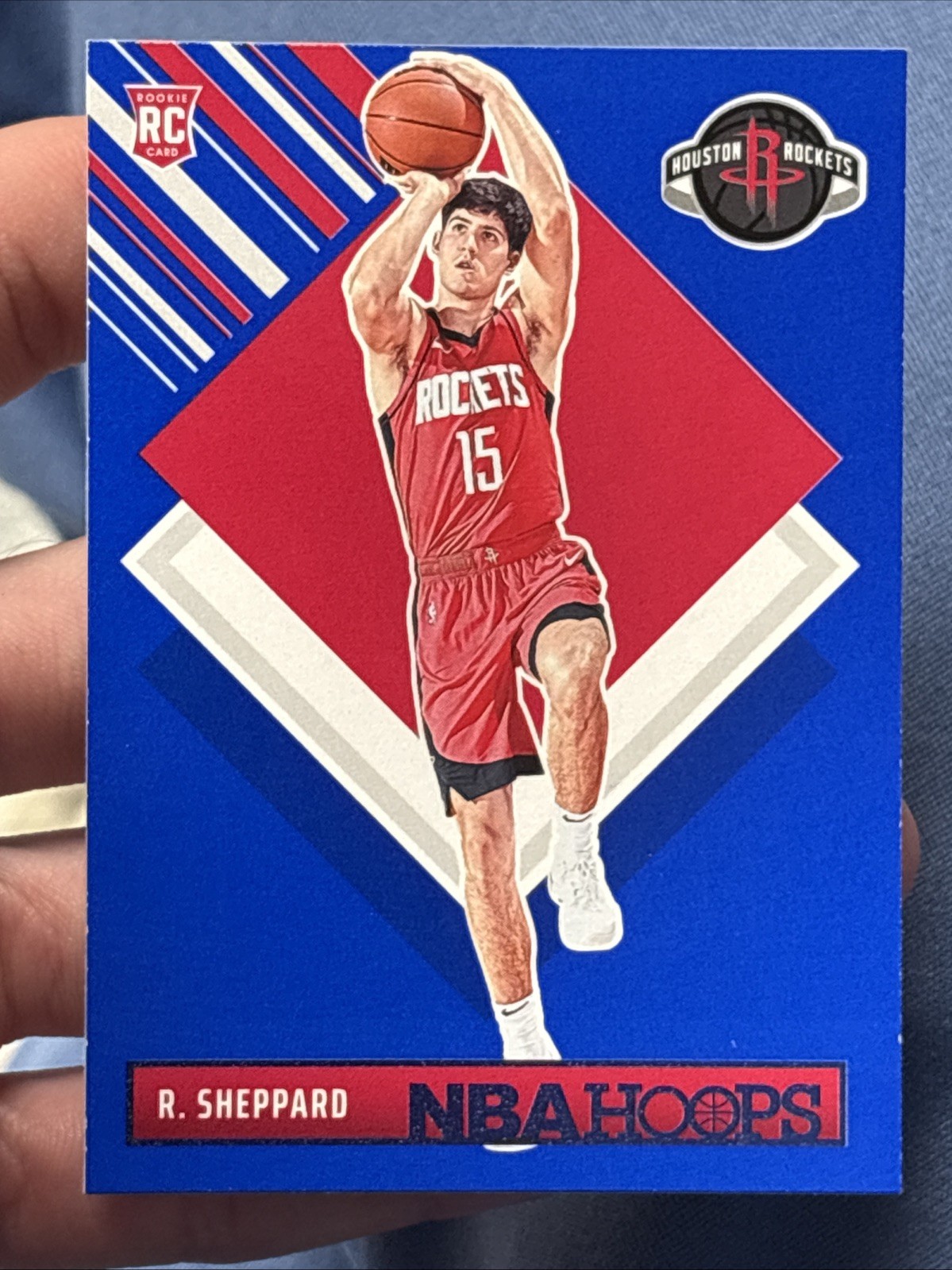 2024-25 Panini NBA Hoops Reed Sheppard Blue Tribute SP  Rookie #291 Rockets
