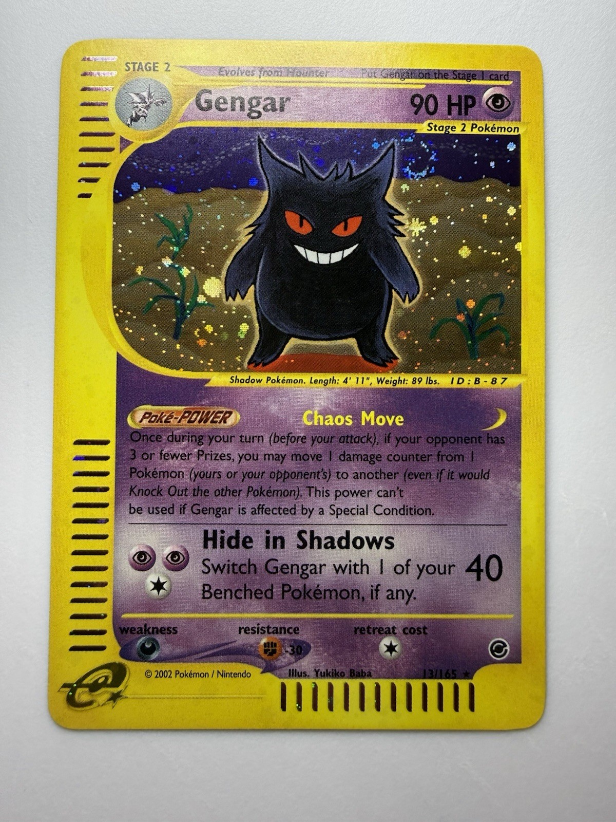 Pokemon Gengar Expedition Holo Rare #13 Near Mint with Swirl 🌀