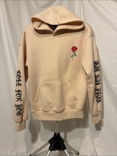 Cream Rose Graphic Hoodie Sweatshirt
