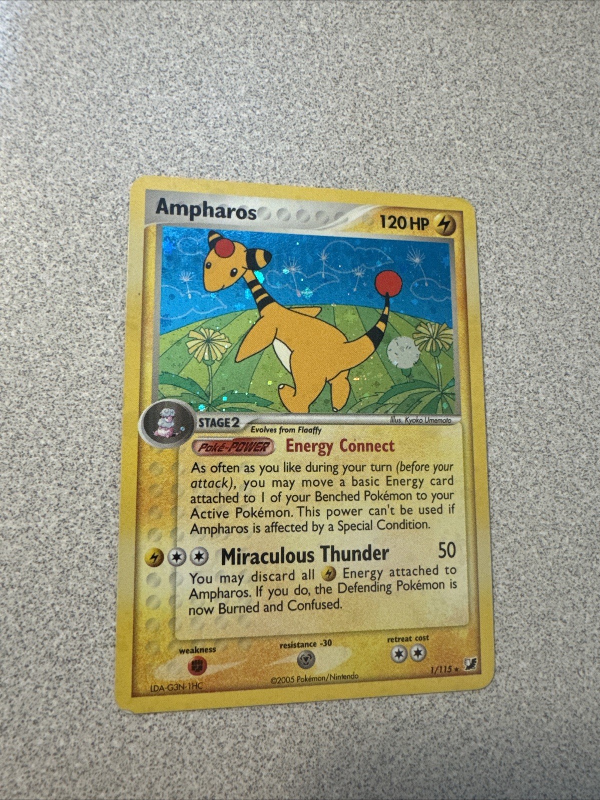 Ampharos EX Unseen Forces 1/115 Holo Rare Pokemon Card