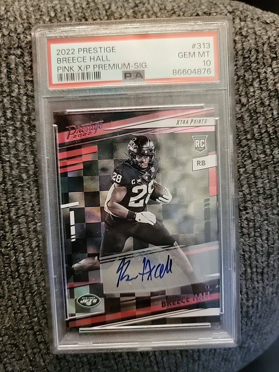 Breece Hall Panini Prestige #313 Pink Xtra Points Premium-Signature