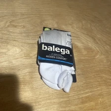 Balega Men’s Hidden Comfort Sole Cushioning Running Socks White