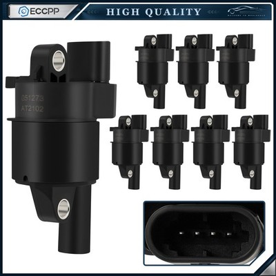 ECCPP 8 Round Ignition Coils For 2008-2014 Chevy Express 1500 06-09 Impala 5.3L