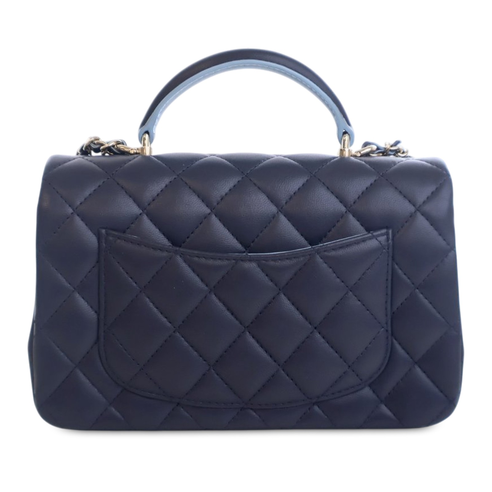 Authenticated Chanel Mini Rectangular Lambskin To… - image 3