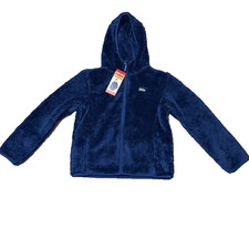 Eddie Bauer Unisex Youth Plush High Pile Size 10/12 Sherpa Hooded Jacket Blue
