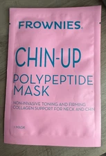1 Pack Frownies CHIN-UP PolyPeptide Neck and Chin Mask, Collagen Exp 2-16-2026