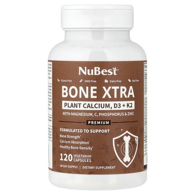 Bone Xtra, Plant Calcium, D3 + K2, 120 Vegetarian Capsules