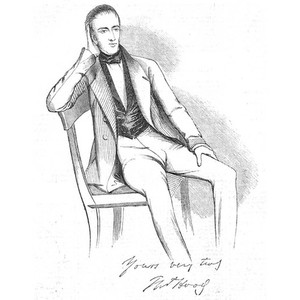 THOMAS HOOD Englischer Dichter - Antikdruck 1844