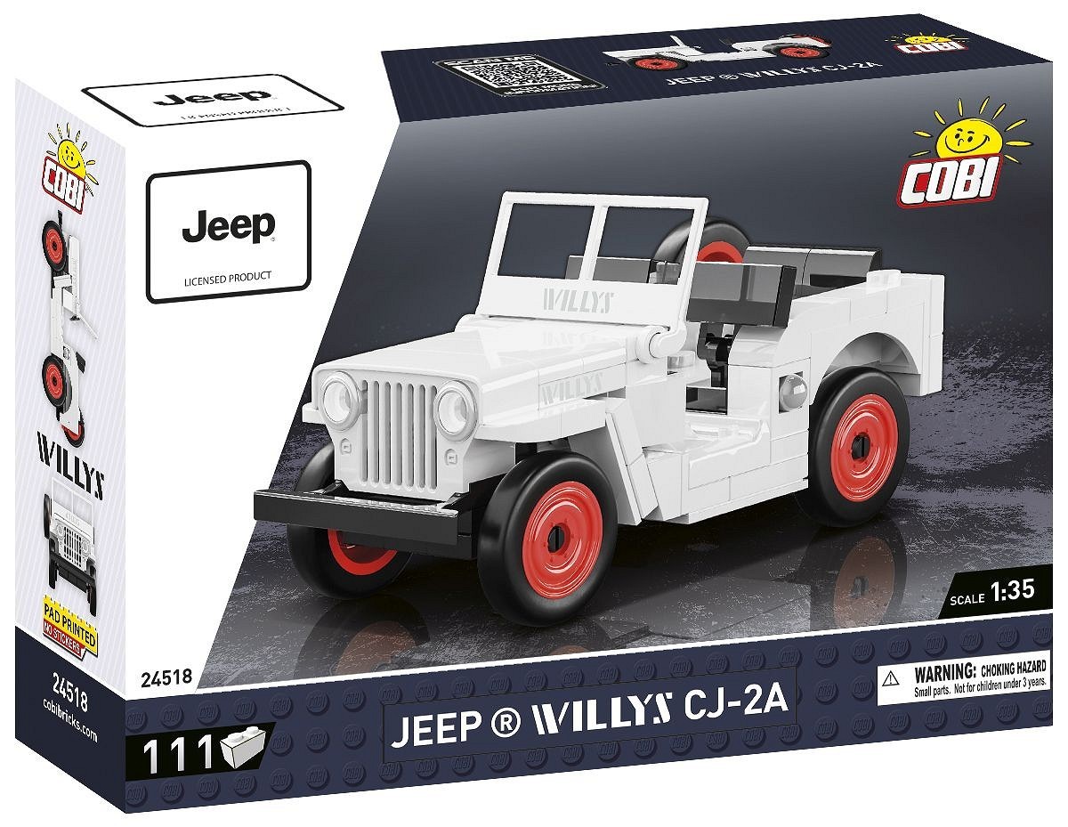 COBI, JEEP Willys CJ-2A bianco - 111 pezzi, 1/35,  COB24518