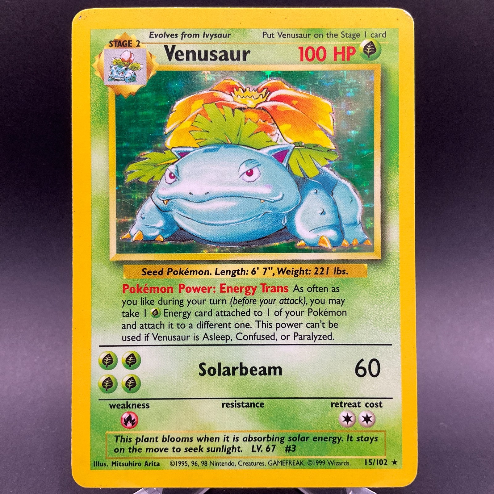 Venusaur Base Set 15/102 Holo Rare Pokemon Card MP