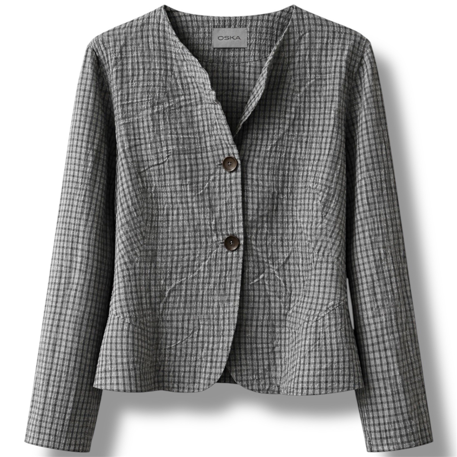 OSKA RARE VINTAGE JAPANESE BLAZER JACKET GREY CELL WOMAN SIZE 2