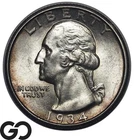 1934-D Washington Quarter 25C Silver BU Better Date Denver Mint