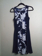 Banana Republic Dress Women S Sleeveless Soft Stretch Pattern Blue White