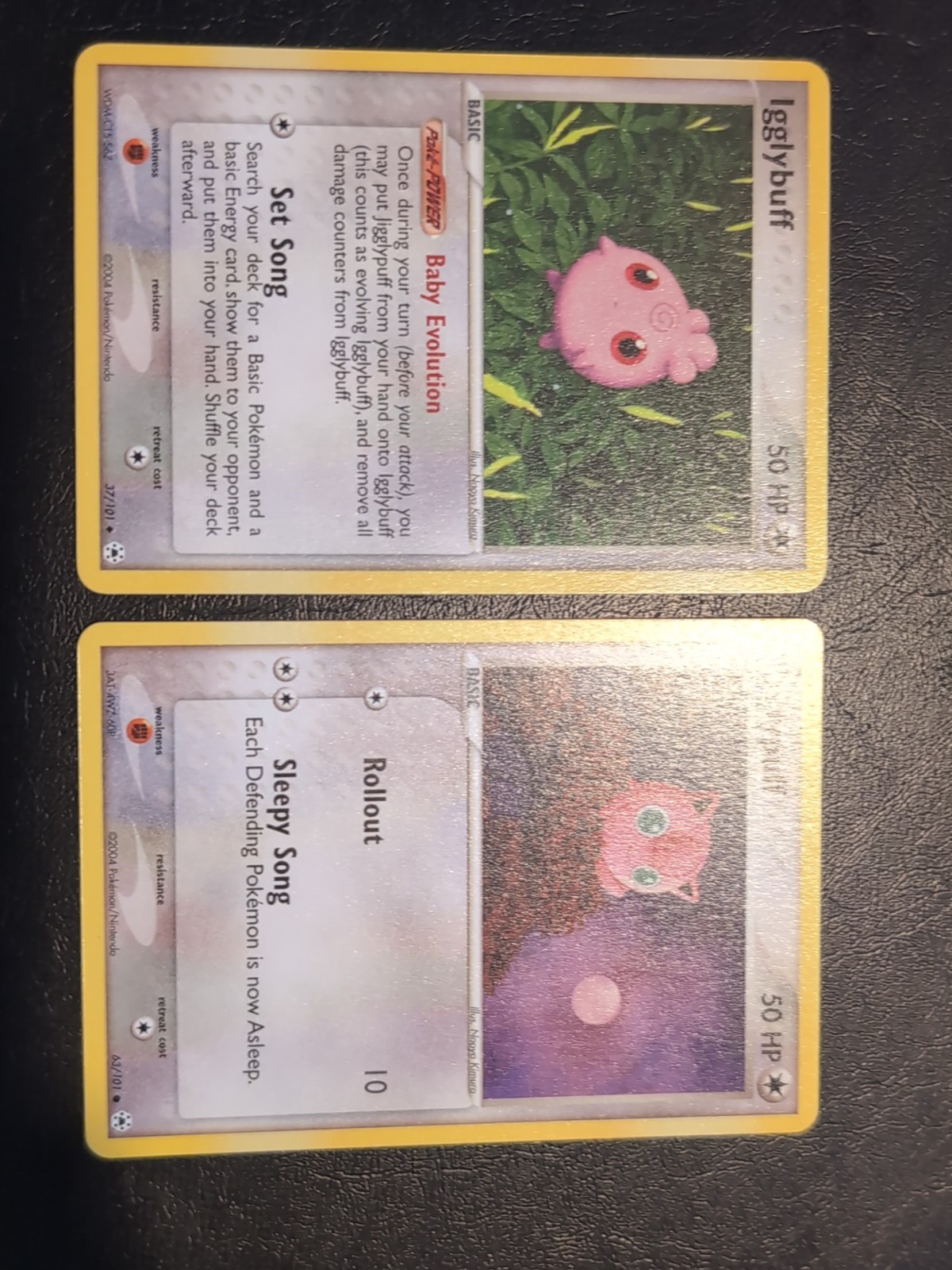 POKEMON TCG CARDS IGGLYBUFF + JIGGLYPUFF 37/101 EX HIDDEN LEGENDS NM/VLP