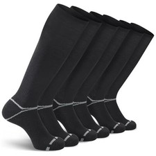 3 Pack Soccer Softball Baseball Socks Football Socks for Youth Men Large Black