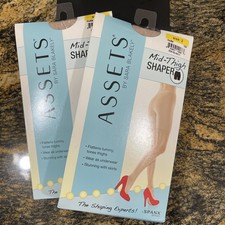 Lot Of 2 SPANX Assets Women 2 (125 - 155 lbs.) High Waist Mid Thigh Shaper Nude