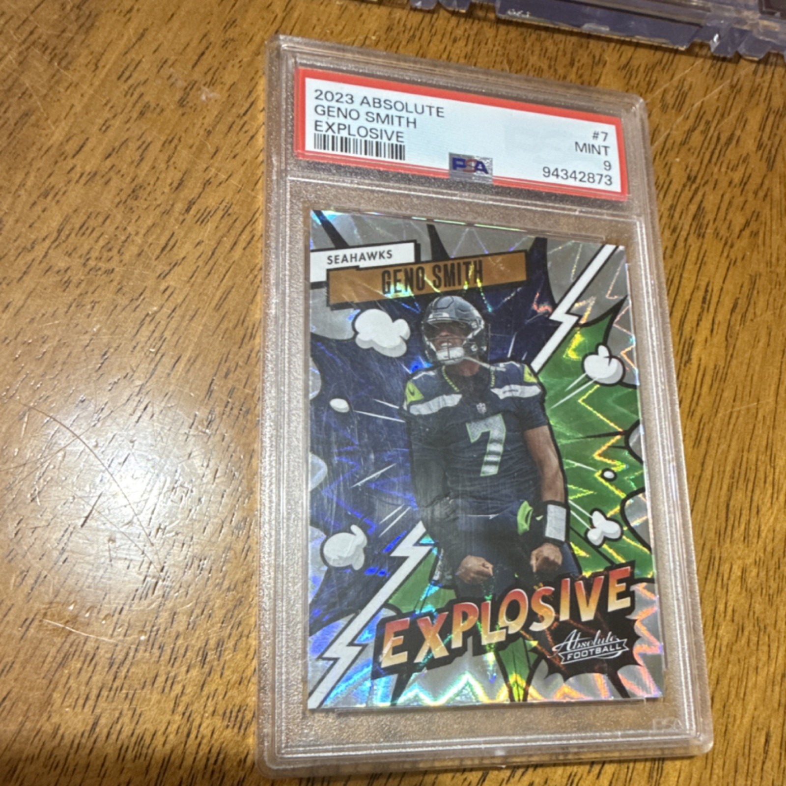 2023 Panini Absolute Geno Smith Explosive Insert #7 PSA 9 Seattle Seahawks