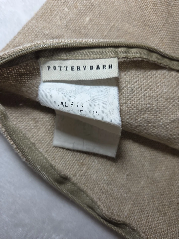 Pottery Barn French Grain Sack Linen Hemp Red Stripe Throw Pillow 18x19 2009 - Image 4 of 4