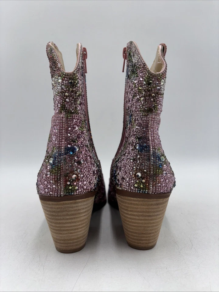 Betsey Johnson Women's Diva Pink Floral Rhinestone Western Boot Size 8M - Image 4 of 4