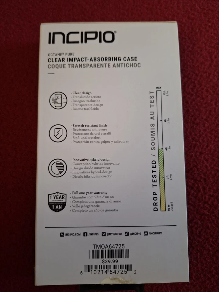 INCIPIO HTC Desire 530 Octane Pure Clear Impact Absorbing Phone Case New open - Image 4 of 4