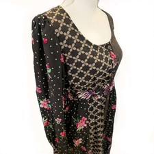 Sacred Threads Patchwork Dress S M Boho Elastic Waist Rayon Whimsical cottage