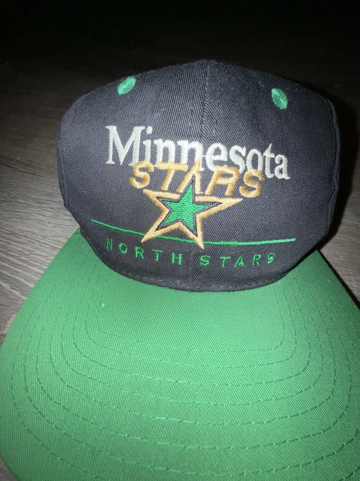 Vintage Minnesota North Stars Cap Hat Twins Enterprise NHL Black Snapback - Image 2 of 4