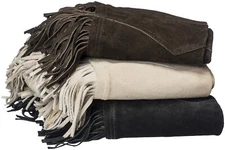 Western Equitation Chaps - Genuine Suede Leather - Black,Brown,Sand- XS,S,M,L,XL