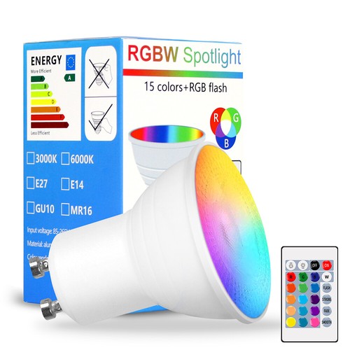 1/4/6/10x RGB Bulb LED E14 E27 GU10 MR16 Dimmable Colour Changing Lamp + Remote - Picture 25 of 35