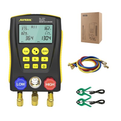 Refrigeration Digital Manifold Gauge Meter HVAC Vacuum Pressure Temperature T...