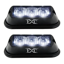 2PCS White 3-LED Light Flash Emergency Car Vehicle Warning Strobe Flashing 12V
