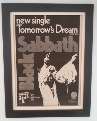 Black Sabbath Tomorrow S Dream 1972 Original Poster Ad Framed Fast World Ship Ebay