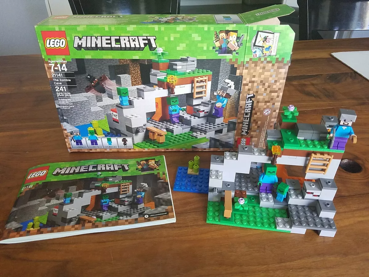 100% Lego Minecraft 21141 The Zombie Cave w/ instructions and box |